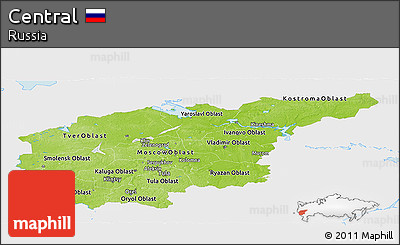 Physical Panoramic Map of Central, single color outside