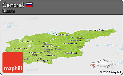 Physical Panoramic Map of Central, single color outside
