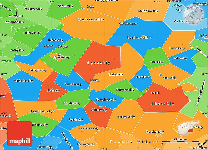 Pdf map Ryazan Russia