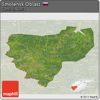 Satellite 3D Map of Smolensk Oblast, lighten