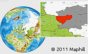 Physical Location Map of Smolensk Oblast, highlighted country, highlighted parent region