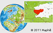 Physical Location Map of Smolensk Oblast, highlighted parent region