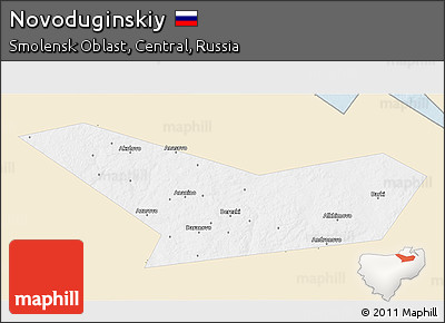 Classic Style 3D Map of Novoduginskiy, single color outside