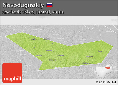 Physical 3D Map of Novoduginskiy, lighten, desaturated