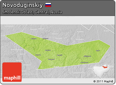 Physical 3D Map of Novoduginskiy, lighten, desaturated