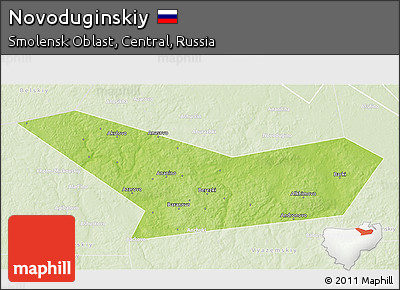 Physical 3D Map of Novoduginskiy, lighten