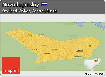 Savanna Style 3D Map of Novoduginskiy, single color outside