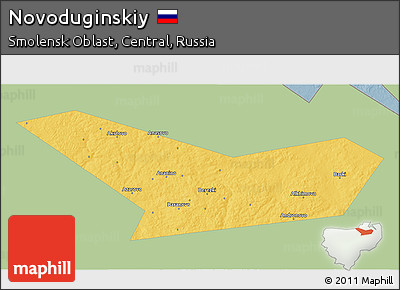 Savanna Style 3D Map of Novoduginskiy, single color outside