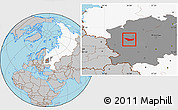 Gray Location Map of Novoduginskiy, highlighted country, highlighted grandparent region