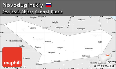 Silver Style Simple Map of Novoduginskiy