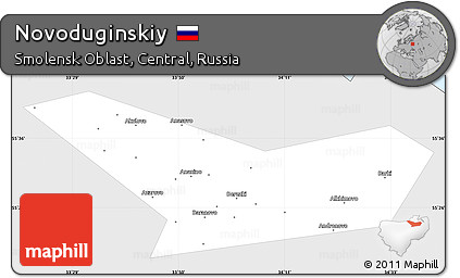 Silver Style Simple Map of Novoduginskiy, single color outside