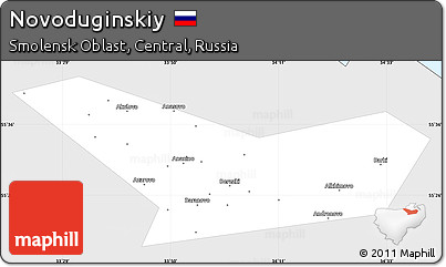 Silver Style Simple Map of Novoduginskiy, single color outside