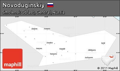 Silver Style Simple Map of Novoduginskiy, single color outside