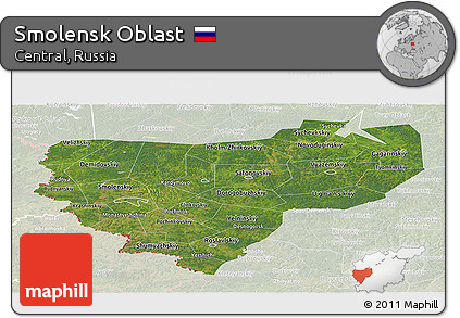 Satellite Panoramic Map of Smolensk Oblast, lighten
