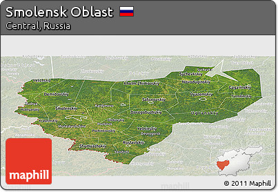 Satellite Panoramic Map of Smolensk Oblast, lighten