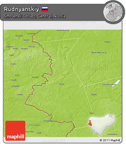 Physical 3D Map of Rudnyanskiy