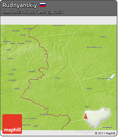 Physical 3D Map of Rudnyanskiy