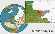 Satellite Location Map of Rudnyanskiy, highlighted country, highlighted parent region