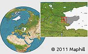 Satellite Location Map of Rudnyanskiy, highlighted parent region, highlighted grandparent region