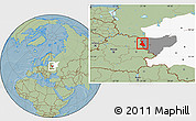 Savanna Style Location Map of Rudnyanskiy, highlighted parent region, highlighted grandparent region, hill shading