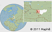 Savanna Style Location Map of Rudnyanskiy, highlighted parent region, hill shading