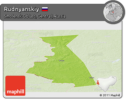 Physical Panoramic Map of Rudnyanskiy, lighten