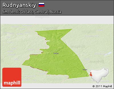 Physical Panoramic Map of Rudnyanskiy, lighten