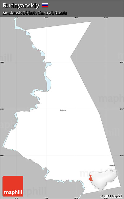 Gray Simple Map of Rudnyanskiy, single color outside