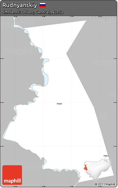 Gray Simple Map of Rudnyanskiy, single color outside