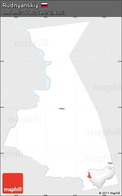 Silver Style Simple Map of Rudnyanskiy, single color outside