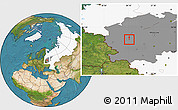 Satellite Location Map of Vyazma, highlighted country, highlighted grandparent region