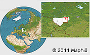 Satellite Location Map of Vyazma, highlighted parent region