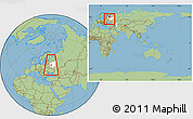 Savanna Style Location Map of Vyazma, highlighted grandparent region, within the entire country