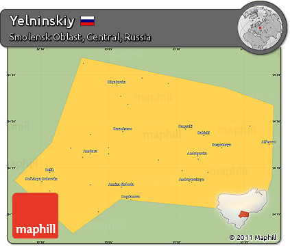 Savanna Style Simple Map of Yelninskiy, single color outside