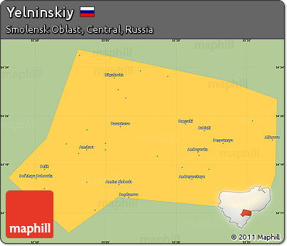 Savanna Style Simple Map of Yelninskiy, single color outside