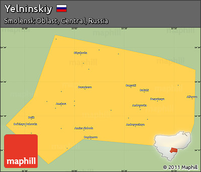 Savanna Style Simple Map of Yelninskiy, single color outside