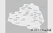 Gray 3D Map of Tula Oblast, single color outside