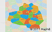 Political 3D Map of Tula Oblast, lighten