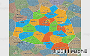 Political 3D Map of Tula Oblast, semi-desaturated