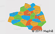 Political 3D Map of Tula Oblast, single color outside