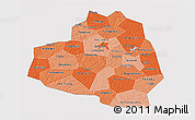 Political Shades 3D Map of Tula Oblast, single color outside