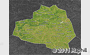 Satellite 3D Map of Tula Oblast, darken, desaturated