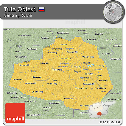 Savanna Style 3D Map of Tula Oblast