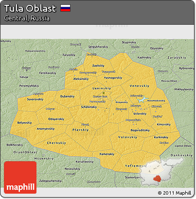 Savanna Style 3D Map of Tula Oblast