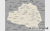 Shaded Relief 3D Map of Tula Oblast, darken, desaturated