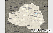 Shaded Relief 3D Map of Tula Oblast, darken