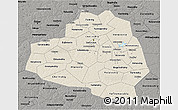 Shaded Relief 3D Map of Tula Oblast, darken, semi-desaturated