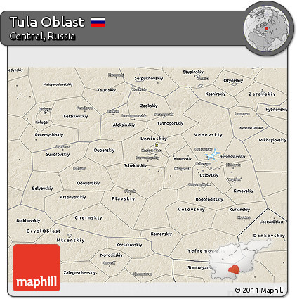 Shaded Relief 3D Map of Tula Oblast