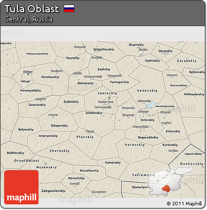 Shaded Relief 3D Map of Tula Oblast