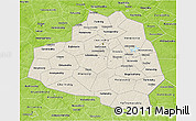 Shaded Relief 3D Map of Tula Oblast, physical outside